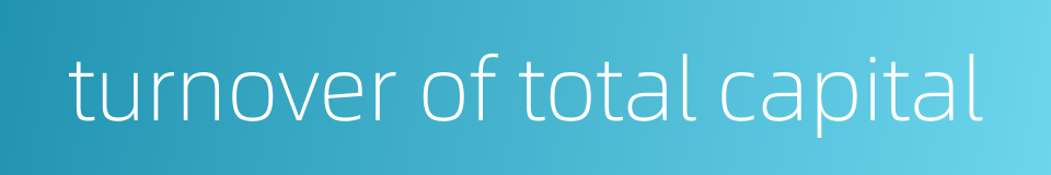 turnover of total capital的同义词