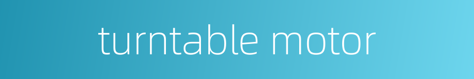 turntable motor的同义词