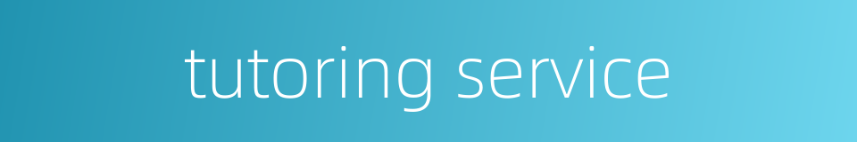 tutoring service的同义词
