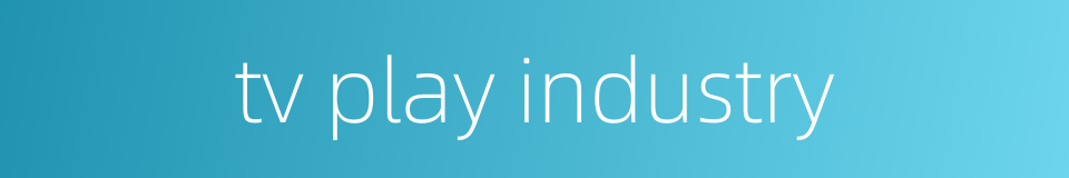 tv play industry的同义词