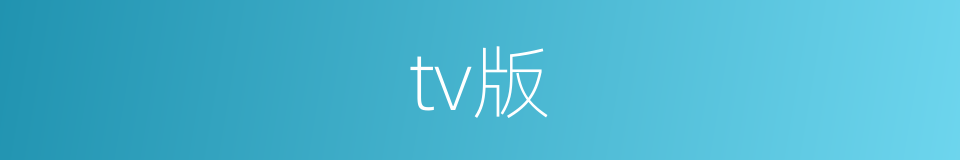 tv版的同义词