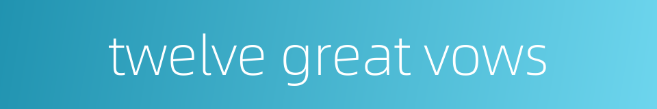 twelve great vows的同义词
