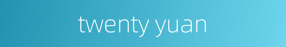 twenty yuan的同义词
