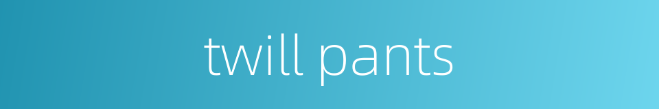 twill pants的同义词