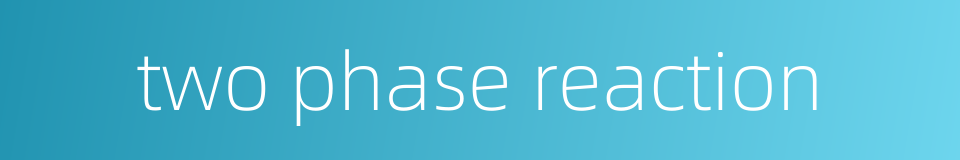 two phase reaction的同义词