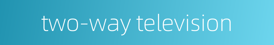 two-way television的同义词