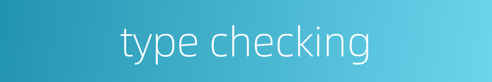 type checking的同义词