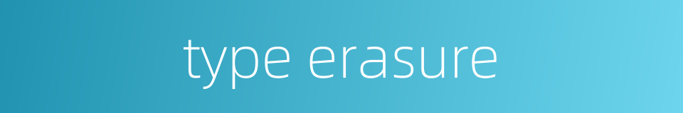 type erasure的同义词