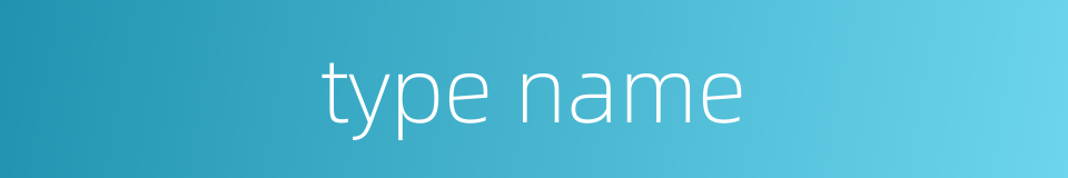 type name的同义词