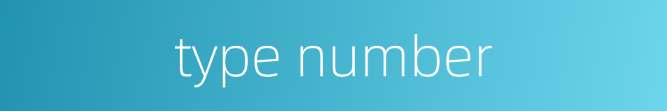type number的同义词