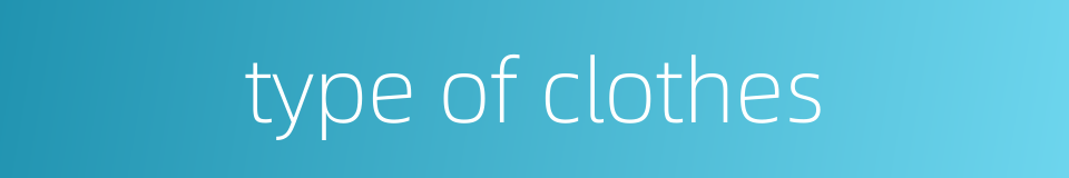 type of clothes的同义词
