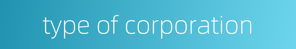 type of corporation的同义词
