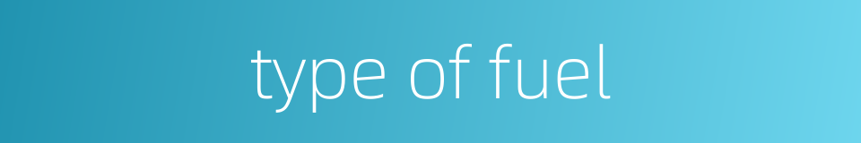 type of fuel的同义词