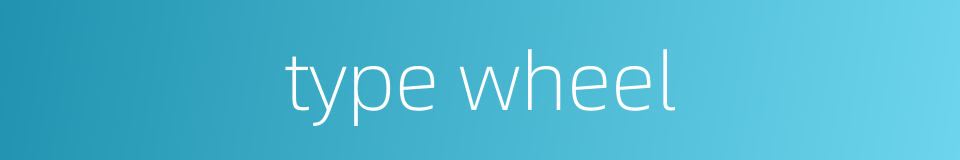 type wheel的同义词