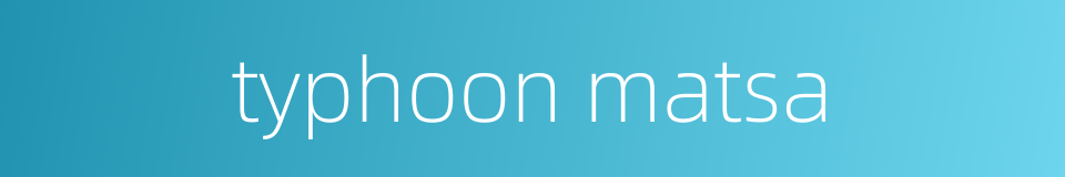 typhoon matsa的同义词