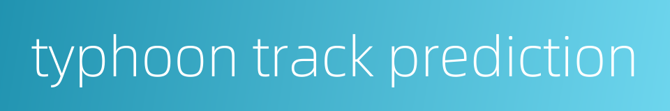 typhoon track prediction的同义词