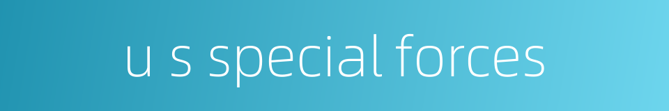 u s special forces的同义词