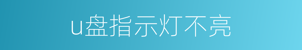 u盘指示灯不亮的同义词