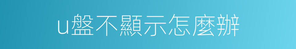 u盤不顯示怎麼辦的同義詞