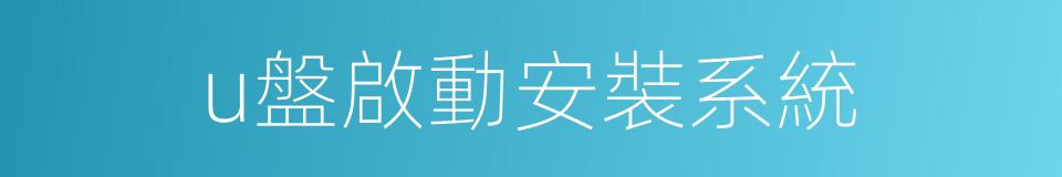 u盤啟動安裝系統的同義詞