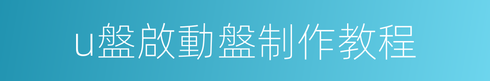 u盤啟動盤制作教程的同義詞