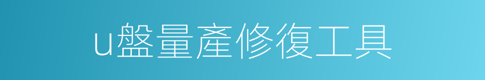 u盤量產修復工具的同義詞