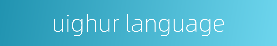 uighur language的同义词