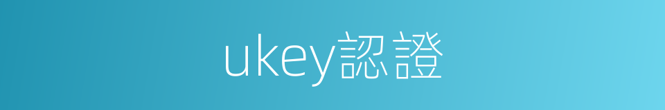 ukey認證的同義詞