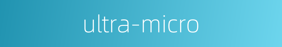 ultra-micro的同义词