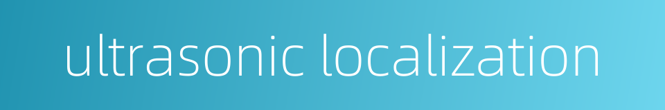 ultrasonic localization的同义词
