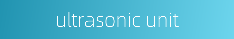 ultrasonic unit的同义词