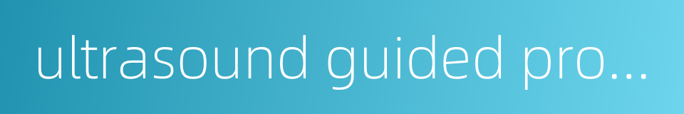 ultrasound guided probe的同义词