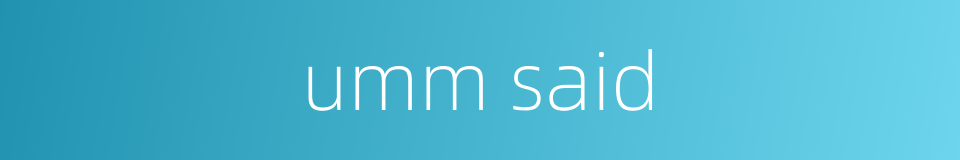 umm said的同义词