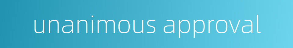 unanimous approval的同义词