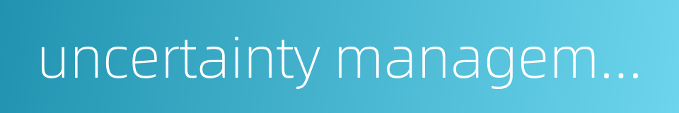 uncertainty management的同义词