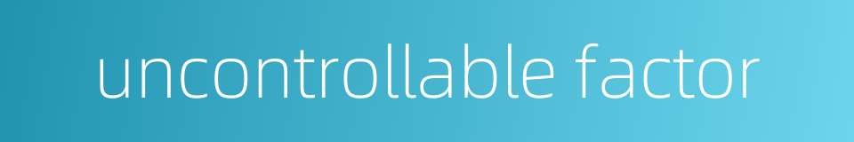 uncontrollable factor的同义词