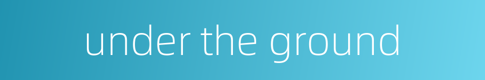 under the ground的同义词