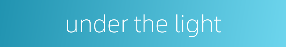 under the light的同义词