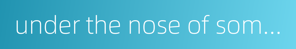 under the nose of someone的同义词