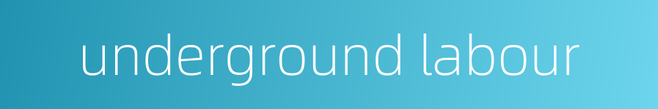 underground labour的同义词