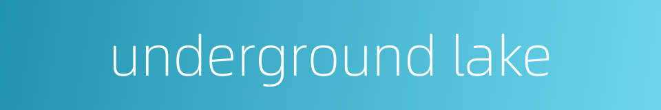 underground lake的同义词