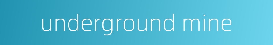 underground mine的同义词