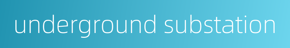 underground substation的同义词