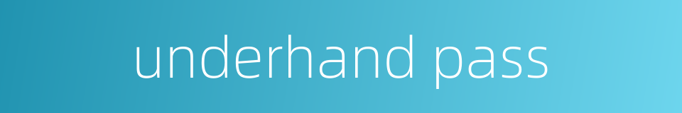 underhand pass的同义词