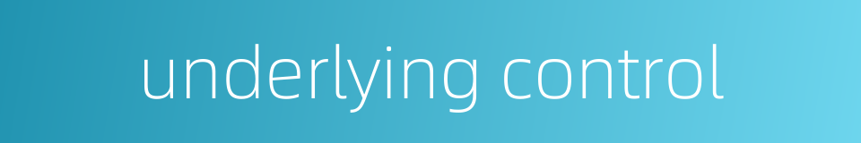 underlying control的同义词