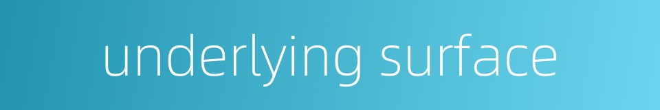 underlying surface的同义词