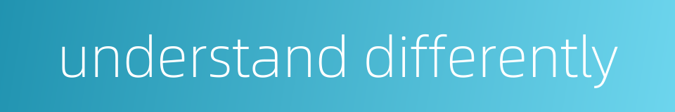 understand differently的同义词