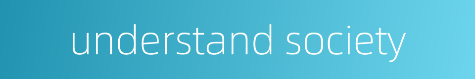 understand society的同义词