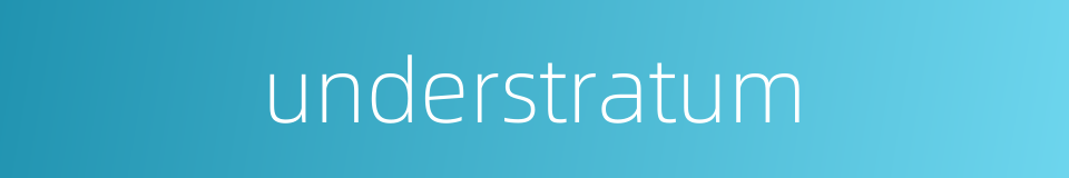 understratum的同义词
