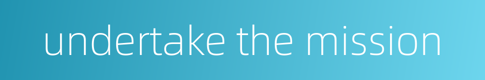 undertake the mission的同义词